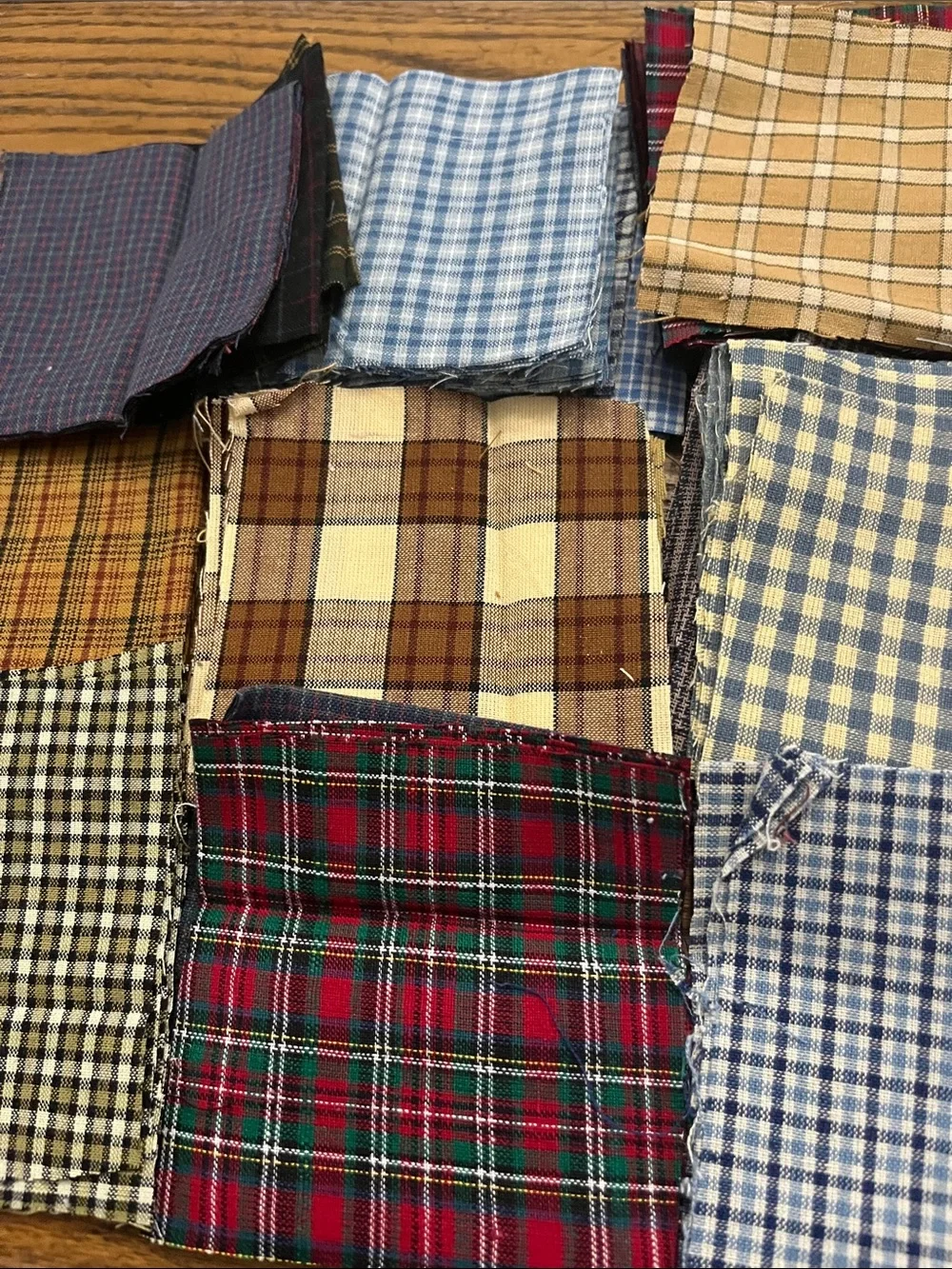 Quilt/ patchwork Plaid Cotton homespun Fabric Squares - Multi Color Pack